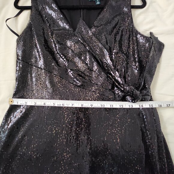 NWT Lauren Ralph Lauren Long Sleeveless Sequin Dress Size 8 - Picture 9 of 11